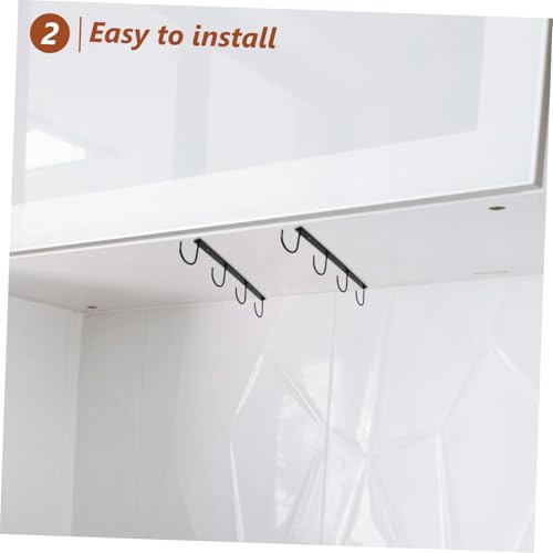 INOOMP 3 Stück Metall Tassenhalter zum Unterhängen Stabiler Becherhalter mit Haken Platzsparend für Kaffeetassen Robuste Eisenkonstruktion Modernes Küchenregal zur Ordentlichen von INOOMP