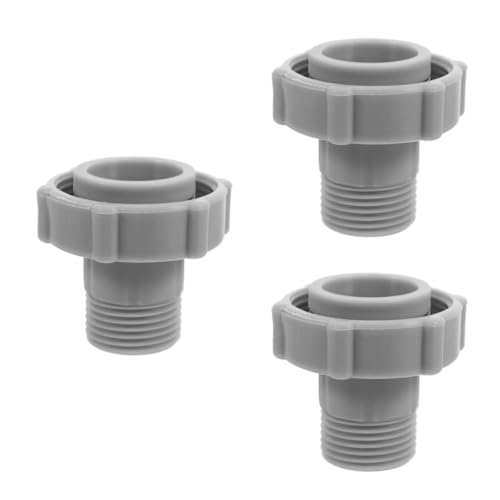 INOOMP 3 Stück Schwimmbadverbindung Poolablaufgarnitur verbindet für den Poolablaufschlauch reinigungsmittel für Pools Poolsaugköpfe Pool Ersatzteile PVC Grey von INOOMP