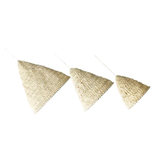 INOOMP 3 Stück Teiliges Boho Weiß Handgewebt mit Quasten Sanfte Beleuchtung Bohemian Stil für Schlafzimmer und Wohnzimmer Dekorative Hängelampe aus Naturseil von INOOMP