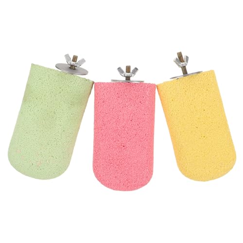 INOOMP 3-teiliges Vogelkäfig-Zubehör: Papageienständerstange und Vogelschnabel-Schleifstein-Sitzstange – multifunktionales Plattform-Zubehör für kleine Papageien von INOOMP