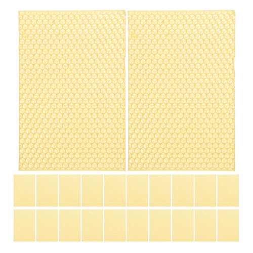 INOOMP 30 Stück Bienenwachsplatten, Bienenstockrahmen und Wachsgrundlagen für Bienenstockrahmen, natürliche Bienenwachswabenplatten für die Imkerei und Kerzenherstellung von INOOMP