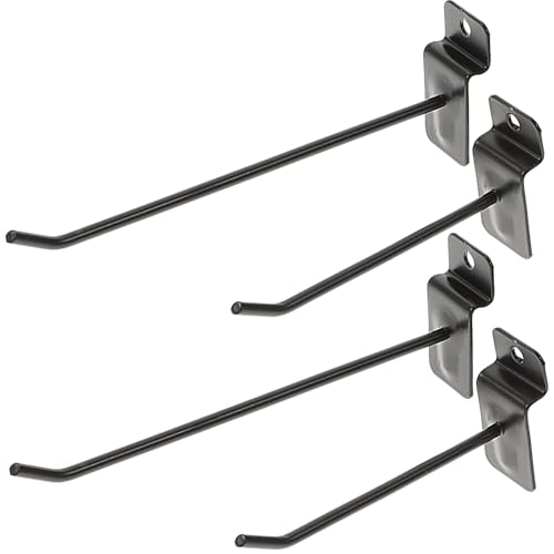 INOOMP 30 Stück Teiliges Slatwall Haken Lang Robuste Wandhaken für Garage Werkstatt und Laden Vielseitige Lamellenwandhaken zur Stabilen Werkzeug und Zubehöraufbewahrung Schwarz von INOOMP