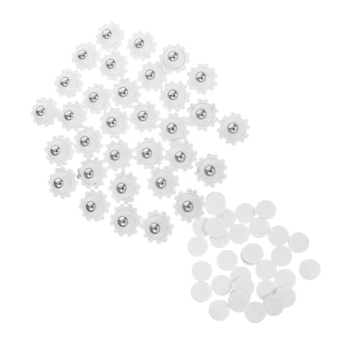 INOOMP 32 Stück Teiliges Selbstklebende Schwenkbare aus Edelstahl Belastbare Möbelrollen für Küchengeräte Aufbewahrungsboxen und Kleine Möbel mit Geräuscharmer Funktion von INOOMP