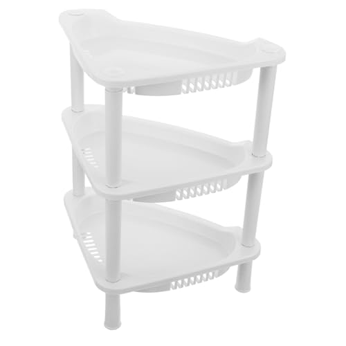 INOOMP 3schicht Eckregal Aus Kunststoff Organizer Für Badezimmer Küche Und Wohnbereich Weißer Aufbewahrungskorb Leicht Installieren Platzsparend Und Vielseitig Einsetzbar von INOOMP