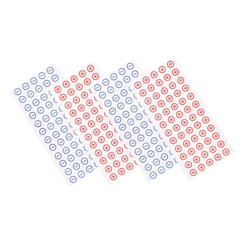 INOOMP 4 Blätter PVC Batteriepol aufkleber Rot Blau Selbstklebend Elektrische Polungskennzeichnung Sicherheitswarnaufkleber für Sicherungskasten und Stromverteiler von INOOMP