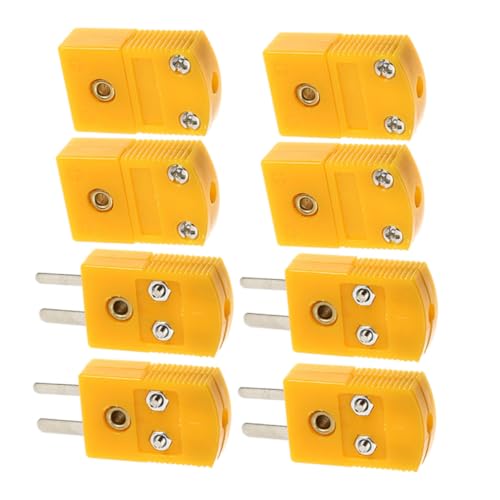 INOOMP 4 Sätze Thermoelement Stecker und Buchse Miniatur Thermocouple Sensor Adapter Präzise Temperaturmessung Kompatibel Instrumenten Gelbe Hochtemperatur anschlussstücke von INOOMP