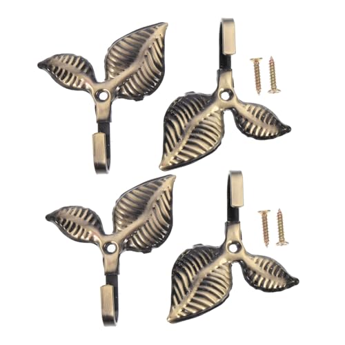 INOOMP 4 Sätze Vintage Garderobenhaken Blattform Wandhaken Kleiderhaken für Tür und Wand Kompakt Installieren Vielseitig für Schlafzimmer Flur Badezimmer Bronzefarben INOOMP 4 Sätze Vintage Garderobenhaken Blattform Wandhaken Kleiderhaken für Tür und Wand Kompakt Installieren Vielseitig für Schlafzimmer Flur Badezimmer Bronzefarben von INOOMP