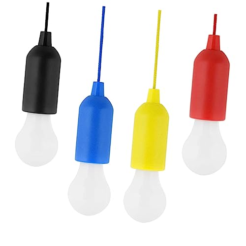 INOOMP 4 Stück/Set Kordelzug-Led-Lampen Baumhaus-Zubehör Kinder-Camping-Laterne Camping-Lichter Camping-Zubehör Led-Glühbirne Zugschnur-Licht Led-Zugschnur-Licht Hängende von INOOMP