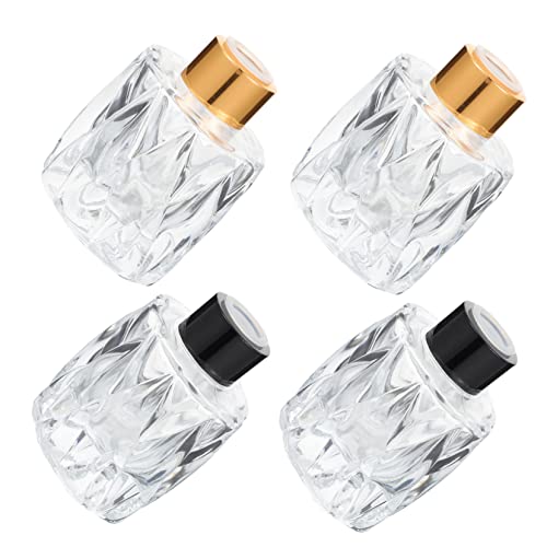 INOOMP 4 Stück Aromatherapie Diffuser Flaschen Quadratische Glasflaschen mit Auslaufsicherem Verschluss Duftöl Behälter für Ätherische Öle Stilvolle Duftzerstäuber Vasen Zufällige Farbe von INOOMP