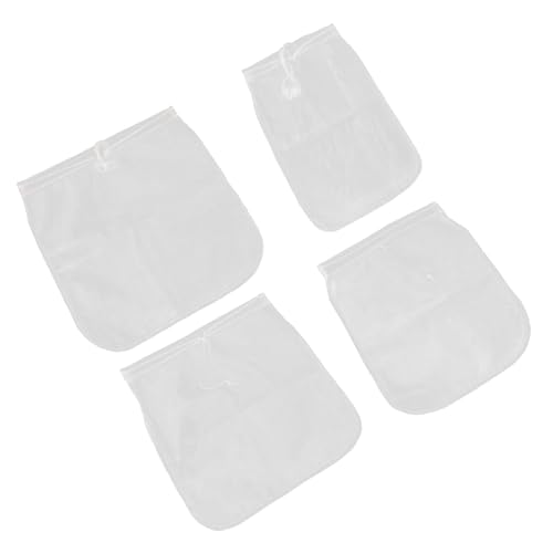 INOOMP 4 Stück Lebensmittelechte Nylon Filterbeutel Mesh Wiederverwendbar Vielseitig für Kaffee Sojamilch Fruchtsäfte Joghurt Leicht Praktisch Tragbar zum Filtern und von INOOMP