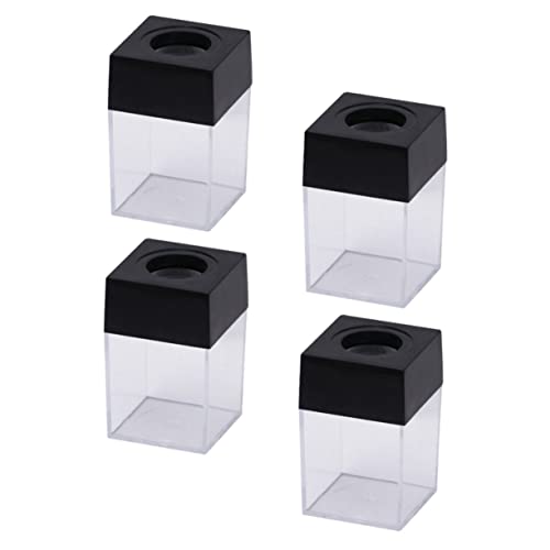 INOOMP 4 Stück Magnetische Büroklammer Aufbewahrungsbox Kunststoff Organizer mit Starkem Magnet für Schreibtisch Zubehör Büro Zuhause Dokumentenablage Kompakt und Praktisch von INOOMP