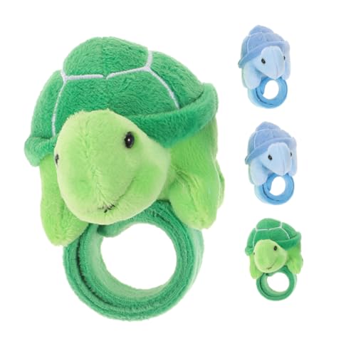 INOOMP 4 Stück Plüsch Snap Armbänder Schildkröten Weiche Armbänder Kuscheltier Slap Bands Für Party Alltag von INOOMP