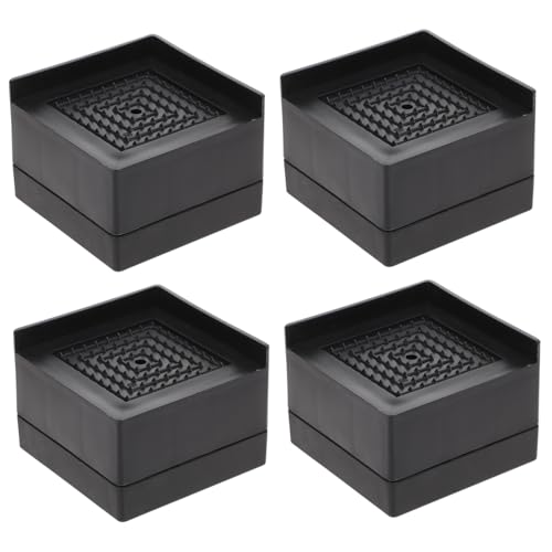 INOOMP 4 Stück Schwarze rutschfeste Möbelheber aus Dickem Gummi Robuste Möbelerhöhung für Sofa Tisch und Stuhl Schützende Fußmatten zur Möbelanhebung und Bodenschutz von INOOMP