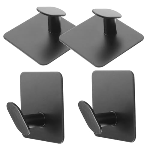 INOOMP 4 Stück Selbstklebende Wandhaken Stabiles Vielseitiges Design für Handtücher Schlüssel Mäntel ohne Bohren für Bad Küche mit Starkem Halt und Einfacher Montage von INOOMP