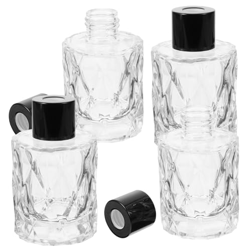 INOOMP 4 Stück Teiliges Glas Aroma Diffusor Fläschchen Nachfüllbare Duftöl Behälter für Ätherische Öle Dekorative Aromatherapie Flaschen Stilvolle Raumdekoration Zuhause und Events von INOOMP