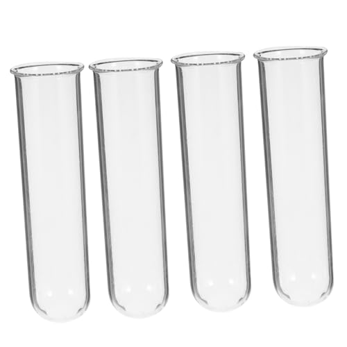 INOOMP 4 Stück Teiliges Glas Hydroponik Testrohr Vase Pflanzgefäß mit Glatter Oberfläche Transparent für Hydrokultur Pflanzen und Blumenarrangements Dekorativ für Büro und Innenbereich von INOOMP