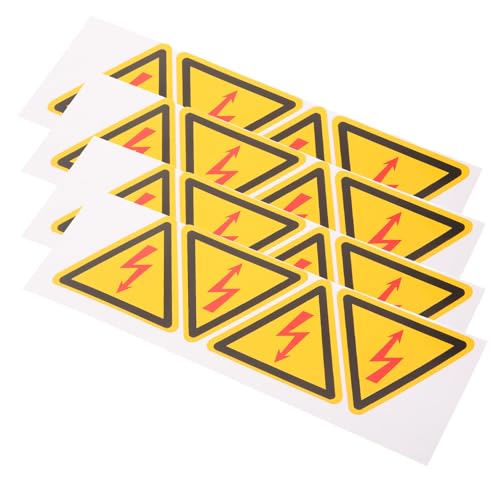 INOOMP 4 Stück Teiliges Hochspannungs warnschild Selbstklebend Elektrische Gefahrenaufkleber für Verteilerkasten Warnhinweis Blitzsymbol Sicherheitszeichen für Innen Außenbereiche von INOOMP