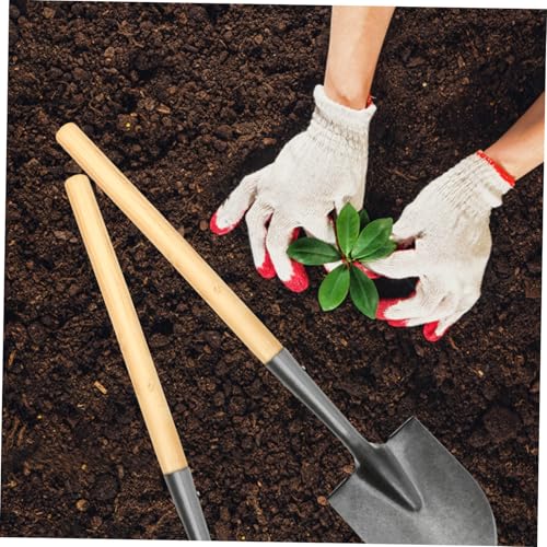 INOOMP 4 Stück Teiliges Holzgriff Ersatzstiel für Gartengeräte Ergonomisch rutschfest Langlebig Passend für Sichel Gartenspaten Hacke Robust und Leicht zu Montieren von INOOMP