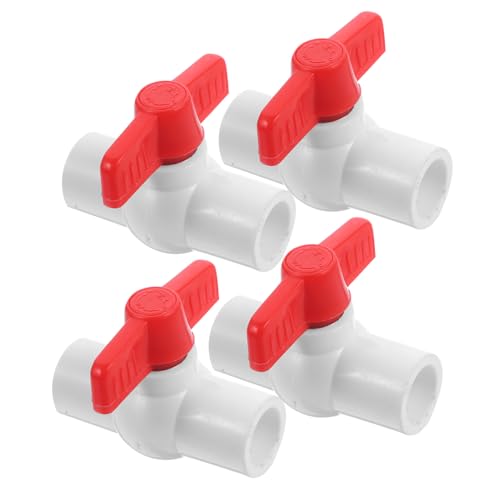 INOOMP 4 Stück Teiliges PVC Kugelventil Absperrventil mit Rotem für Kaltwasserleitungen und Bewässerungssysteme Langlebige PVC Rohrverschraubungen für Wasserfilter und Gartenbewässerung INOOMP 4 Stück Teiliges PVC Kugelventil Absperrventil mit Rotem für Kaltwasserleitungen und Bewässerungssysteme Langlebige PVC Rohrverschraubungen für Wasserfilter und Gartenbewässerung von INOOMP