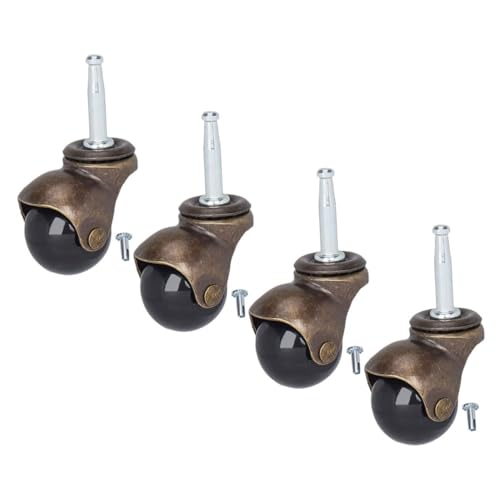 INOOMP 4 Stück Teiliges Schwerlast-stem-caster Bürostuhl und Möbel Robuste Kugelkopfrollen Kompatibel mit Teppichboden Parkett Vinyl Einfache Montage Langlebig und Formbeständig von INOOMP