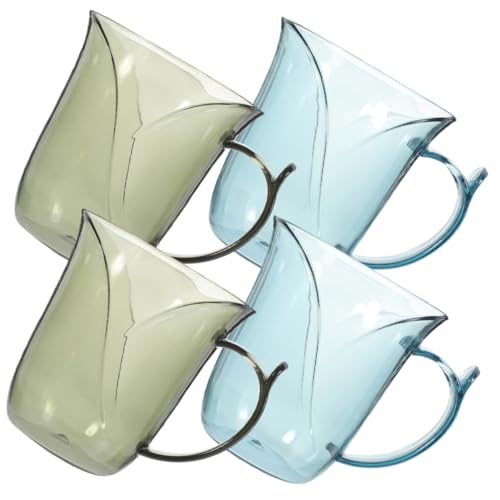 INOOMP 4 Stück Teiliges Wiederverwendbarer Mundbecher aus Transparentem Kunststoff mit Zahnpastaöffnung rutschfest Bruchsicher Modernes Design für Badezimmer und Reisegebrauch INOOMP 4 Stück Teiliges Wiederverwendbarer Mundbecher aus Transparentem Kunststoff mit Zahnpastaöffnung rutschfest Bruchsicher Modernes Design für Badezimmer und Reisegebrauch von INOOMP