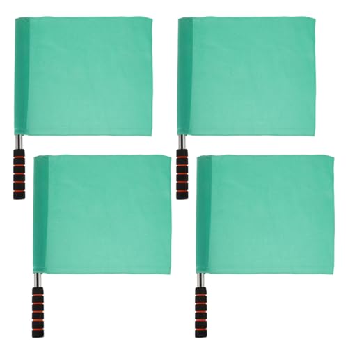 INOOMP 4Stücke Teiliges Schiedsrichter Fahnen für Leichtathletik mit Pol und Schwammgriff Hand Signal Flaggen in Grün für Sportveranstaltungen und Fußballspiele von INOOMP