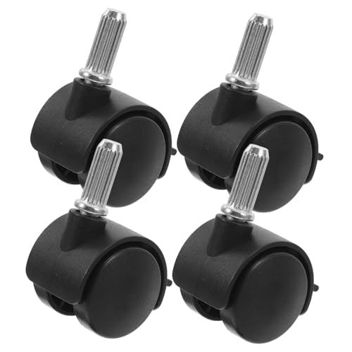 INOOMP 4 Stück Weiße Pu-lenkrollen mit Bremse Schwere Ersatzrollen für Möbel Werkbänke und Wagen Geräuscharm Vielseitig Kompatibel Einfache Montage Stabil und Sicher von INOOMP