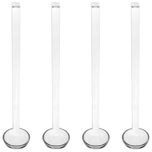 INOOMP 4 kleine, transparente Schöpfkellen: Schöpfkellen mit langem Griff, Servierlöffel aus Kunststoff für Dressings, Suppen, Bowle, Fruchtsäfte, Cocktailpartys, Catering von INOOMP