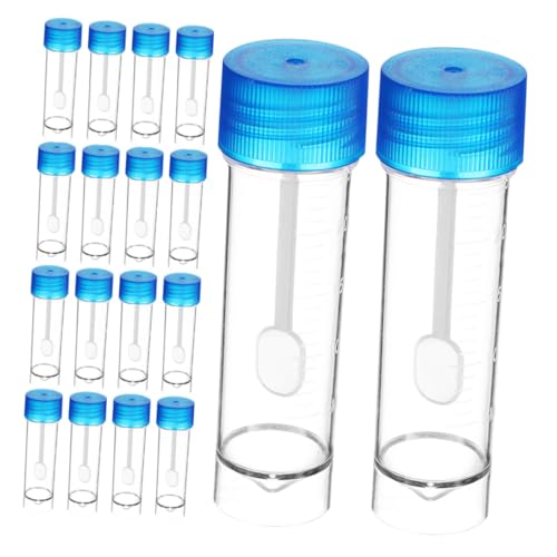 INOOMP 40 Stück Bequemer Probensammler Probenbecher mit Deckel Behälter für Stuhlproben Probenbecher zum Testen Kotprobensammler Stuhlprobentöpfe stuhlprobe topf Transparent von INOOMP