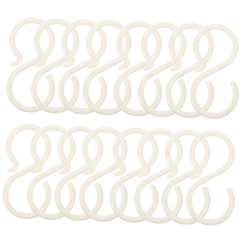 INOOMP 40 Stück S Haken aus Kunststoff Platzsparend ohne Bohren zur Aufbewahrung von Haargummis Haarbändern und Scrunchies Robust und Leicht Geeignet für Haushalt und Schlafzimmer von INOOMP