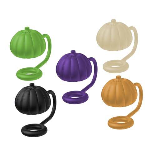 INOOMP 5 Stück Silikon Strohhalm Schutzkappen Kürbis Design Dicke Trinkhalm Endstopper Staubschutz für Party Shower Picknick Wiederverwendbare Trinkhalm Deckel INOOMP 5 Stück Silikon Strohhalm Schutzkappen Kürbis Design Dicke Trinkhalm Endstopper Staubschutz für Party Shower Picknick Wiederverwendbare Trinkhalm Deckel von INOOMP