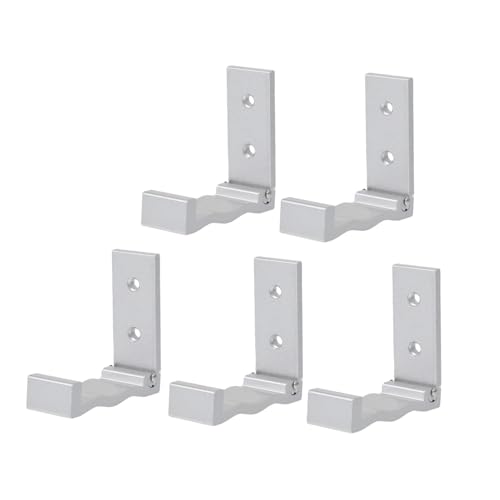 INOOMP 5 Stück Teiliges Faltbares Aluminium Wandhaken und Ölbeständig Vielseitig für Handtücher Mäntel Rucksäcke mit Robuster Klebeverbindung Platzsparend für Bad Büro Schlafzimmer von INOOMP