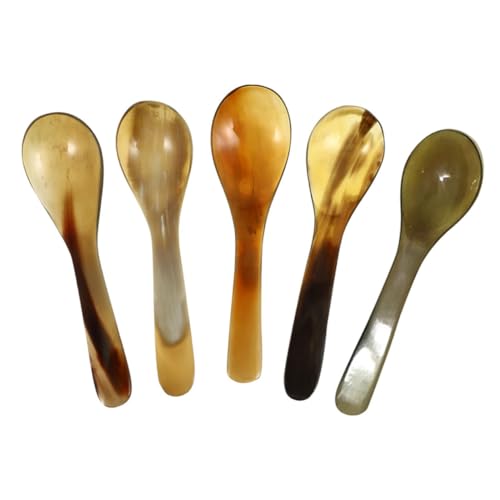 INOOMP 5 Stück Teiliges Natürlicher Ochsenhorn Löffel Kaffeelöffel Rührlöffel und Dessertlöffel für Küche und Bar Handgemacht Langlebig und Leicht zu Reinigen INOOMP 5 Stück Teiliges Natürlicher Ochsenhorn Löffel Kaffeelöffel Rührlöffel und Dessertlöffel für Küche und Bar Handgemacht Langlebig und Leicht zu Reinigen von INOOMP