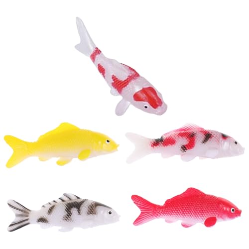 INOOMP 5 Stück schwimmende Fische: Ornamente für Aquarium und Gartenteich-Dekoration – kleine künstliche PVC-Dekorationsfischfiguren für Zuhause und Landschaft INOOMP 5 Stück schwimmende Fische: Ornamente für Aquarium und Gartenteich-Dekoration – kleine künstliche PVC-Dekorationsfischfiguren für Zuhause und Landschaft von INOOMP