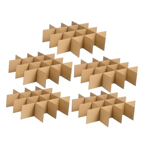 INOOMP 5Packung Trennwände für Umzugskartons Kartonverpackung für Glaswaren mit Gitterdesign Anpassbare Abmessungen für Sicheren Versand und Transport von Geschirr von INOOMP