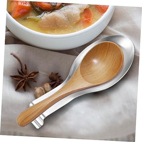 INOOMP 6 Stück Edelstahl Löffelablage Poliert Delicate Utensilienhalter Küchenlöffelhalter Praktisch für Küche Restaurant und Haushalt Saubere Tischdekoration von INOOMP