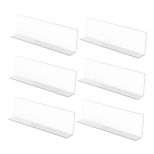 INOOMP 6 Stück L-förmige Regaltrennwände Schrankteiler Transparente Organizer 28cm Hoch Nicht Magnetisch Für Schrankorganisation Und Regaltrennung von INOOMP