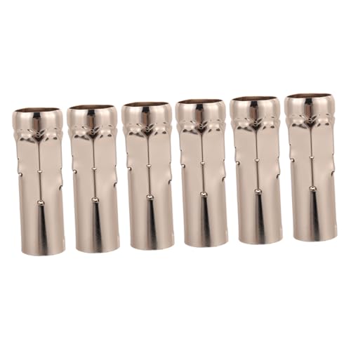 INOOMP 6 Stück Teiliges Kronleuchter Kerzenhülsen aus Robustem mit Wachsoptik Goldfarbene Candelabra Sockelabdeckungen für Europäische Kristallleuchter Einfache Montage Dekorativ und von INOOMP