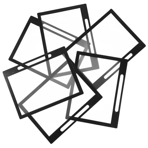 INOOMP 6 Stück Teiliges PVC Kartenhüllen Schwarz Robuste Schutzhüllen für Spielkarten Ausweise Postkarten Top Loading Design Reißfest für Mitarbeiter Schüler Büro und Schule von INOOMP