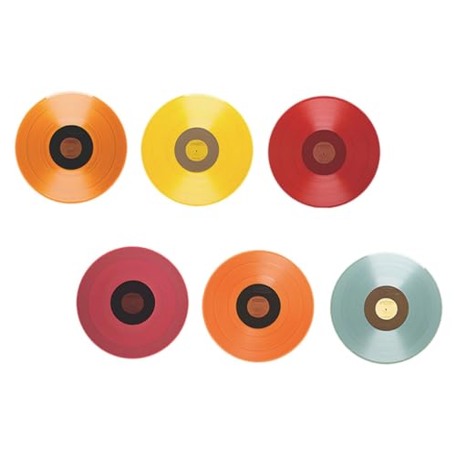INOOMP 6 Stück Teiliges Vinyl schallplatten Wandaufkleber Retro Musik Dekor Selbstklebend Wohnzimmer Schlafzimmer Büro Party Vintage Wandsticker Vinyl Records Wandkunst von INOOMP