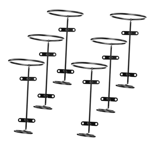 INOOMP 6 Stück Teiliges Wandmontage Weinregal aus Eisen Rotes Weinflaschenhalter Display Stabiles und Rostfreies Weinhalter für Zuhause Bar Restaurant Senkrechte Flaschenaufbewahrung von INOOMP