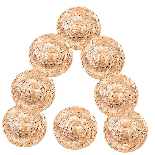 INOOMP 8 Stück Mini-Strohhut Hut Basteln Mini-Zylinder Zum Selbermachen Uv Mini-Hut-Modell Schlüssel Party Miniatur Mini-Hut Aus Strohgeflecht Mini-Hut-DIY-Requisite Rasen Strohhüte Puppe von INOOMP