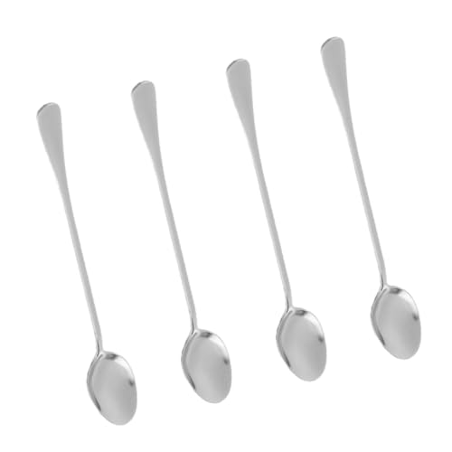 INOOMP 8 Stück Teiliges Edelstahl langstiel löffel mit Spitzem Kopf zum Rühren von Kaffee Tee Eiscreme und Desserts Modernes Stilvolles Design für Küche und Gastronomie von INOOMP