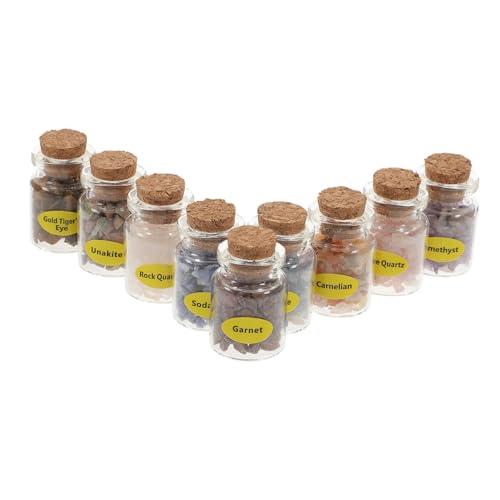 INOOMP 9Stücke Teiliges Set Kristallstein Flaschen Mini Edelsteine für Gesegnet für Bar Hotel Valentinstagsgeschenk von INOOMP