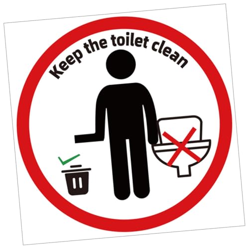 INOOMP Abziehbarer Toilettenaufkleber Wc Sitz Dekor Selbstklebend Leicht zu Reinigen Abnehmbar für Badezimmer Wand Tür Badezimmer Deko Hinweis Sticker von INOOMP