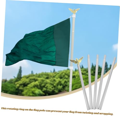 INOOMP Aluminium Fahnenmast Set Teleskop Fahnenstange mit Drehbarem Ring Rostfrei für Garten Terrasse Outdoor Nutzung Leicht Montierbar INOOMP Aluminium Fahnenmast Set Teleskop Fahnenstange mit Drehbarem Ring Rostfrei für Garten Terrasse Outdoor Nutzung Leicht Montierbar von INOOMP