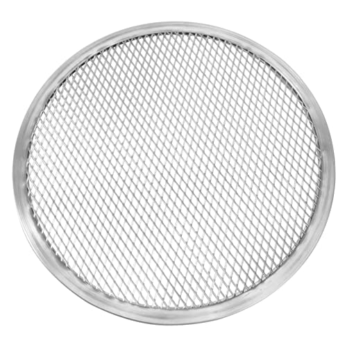 INOOMP Aluminium Pizza Backform Netz Antihaft Kratzfest Runde Backpfanne für Ofen Gefrierfach Silberne Pizzapfanne Pizzas von INOOMP