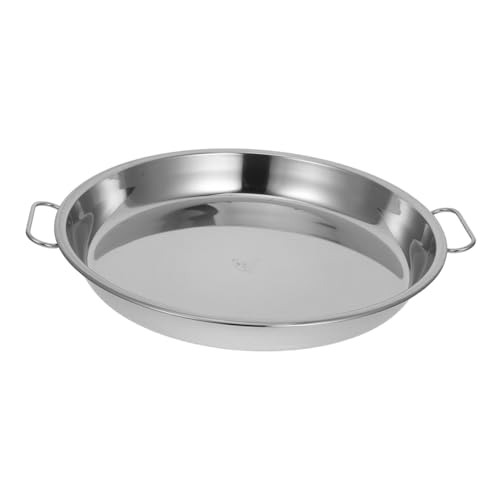 INOOMP Backformen Aus Edelstahl Edelstahlfutterplatte Lebensmittelspeicherplatte Campingplatte Edelstahlschale Snackschale Aus Edelstahl Metall -servierschale Backplatte Ofenpfanne Silber von INOOMP