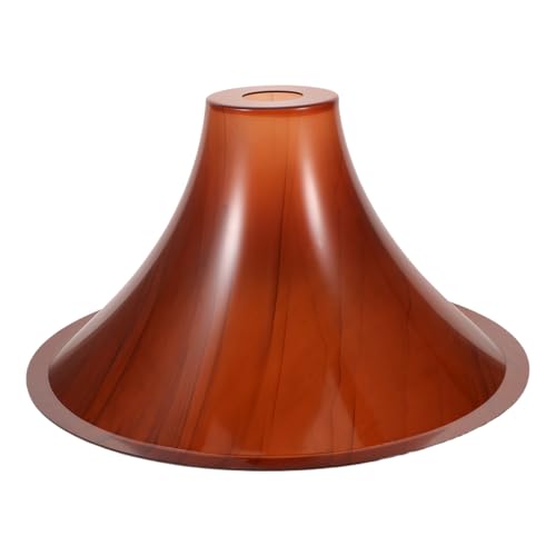 INOOMP Bernsteinfarbener Lampenschirm: Retro-lampenschirm aus Bernsteinfarbenem Acryl – mit Breiter Krempe Und Glockenblumenmuster für Kronleuchter, Decke, Esszimmer, Küche, Wohnzimmer von INOOMP
