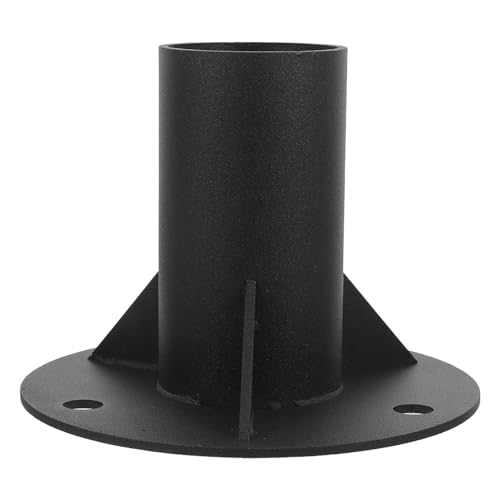 INOOMP Bodenmontageflansch: Hochleistungs-Stahlzaunschienenflanschbasis, Pfostenbasis 65 mm für Mast, Fahnenmast, Handlaufmontage, Deckgeländerunterstützung von INOOMP